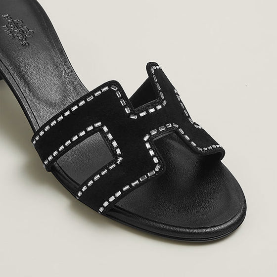 Oasis Sandal Black с декоративными кристаллами