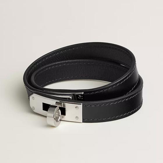 Браслет Kelly Double Tour Noir  Epsom с застёжкой Kelly HERMES