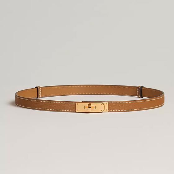 Ремень Kelly 18 Gold из телячьей кожи Epsom HERMES