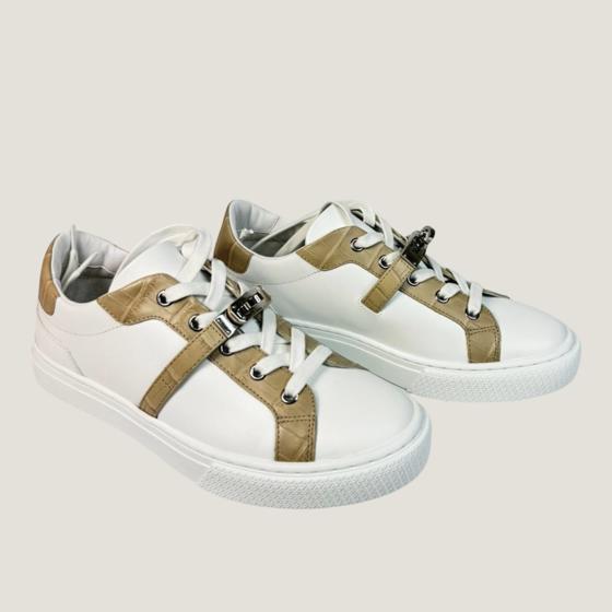 Кеды Day Beige / Blanc alligator Mississippiensis HERMES