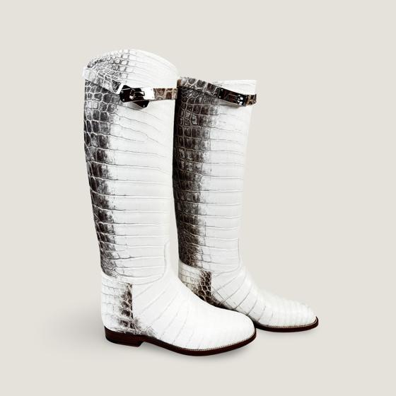 Сапоги Himalaya из матовой кожи крокодила HERMES