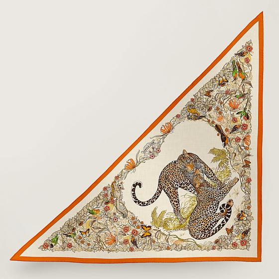 Шаль Jungle Love Giant Triangle кашемир и шёлк HERMES