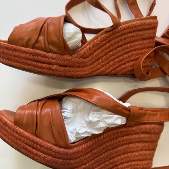 Кожаные босоножки на танкетке (эспадрильи) Quivala 85 HERMES